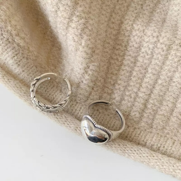 NEW | 925 Sterling Silver Heart Adjustable Ring - Picture 6 of 9